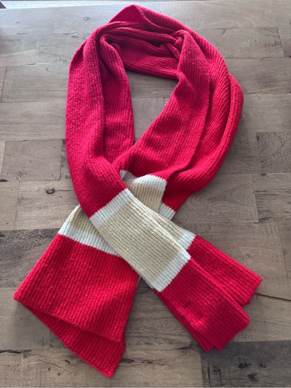 côtelée Aerie Offline Red Ribbed Knit Scarf soft tomato red
